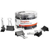 Staples Binder Paper Clips, 5/8 Inch Capacity, Medium, 24-Pack, Black