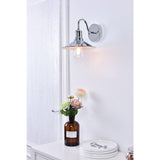 Living District Etude 1-Light Mid-Century Metal Wall Sconce In Chrome