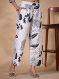 Anni Designer Women'S Rayon Blend Straight Printed Kurta With Palazzo (Anaar-White-Nws_Xl_White_X-Large),Beige,XL,,,