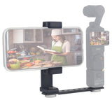 Pocket 3 Phone Holder Mount, 360 Rotate 90 Tilt Phone Clip with 1/4 CNC Metal Expansion for DJI Osmo Pocket 3 Insta 360 X5 X4, U