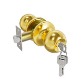toresper Gold Door Knobs with Lock and Keys, Interior and Exterior Door Lock Standard Ball Door Locks for Bedrooms Bathroom