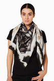 Icw WomenS Floral Printed Cotton Soft Lightweight Wrap Scarf Stoles Shawl Dn138 (Black)
