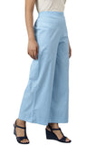 Aurelia Printed Pure Cotton Strechable Palazzo Pants For Women | Ankle Length Palazzo Pants For Women | Pure Cotton Palazzo Pants For Women Ice Blue Xl