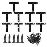 Hordion 10Pcs 3 x 3 T Bracket, 80 X 80mm Black Repair Plate Support Brace