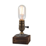 OuXean Vintage Table Lamp, Industrial Dimmable Nightlight Steampunk Desk Lamp with E26 Lamp Holder for Bedroom Living Room Home
