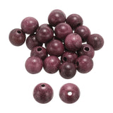 HARFINGTON 100pcs Natural Wooden Beads 6mm Purple Perilla Wood Round Polished Loose Bead Smooth Spacer Balls Beading for Jewelry