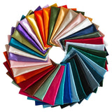 Q&J Fabric Co 35Pcs Satin Shiny Silky Cloth Fat Quarter Patchwork Satin Fabric 18''L x 20''W for DIY Doll Bags Wallet Sewing Cra