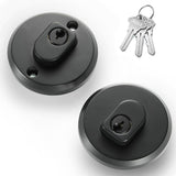 Double-Sided Keyed Round Deadbolt Lock - Matte Black, Exterior Door Lock with Pick Resistant Cylinder, Zinc Alloy Construction f
