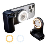 Magnetic Selfie Ring Light, Rechargeable LED Fill Light with a Mirror for iPhone, Wireless Bluetooth Remote Control for Video Vl