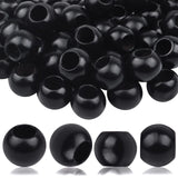 50pcs 20mm Black Wooden Beads Round Wood Beads Natural Wood Macrame Loose Beads with 10mm Large Hole for DIY Crafts Jewelry Maki