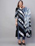 Anni Designer Women'S Cotton Blend Straight Printed Kurta With Pant & Dupatta (Sana Blue_S_Blue_Small),Blue,S,,,