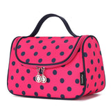 Yeiotsy Travel Cosmetic Bag - Polka Dots Makeup Travel Organizer, Hanging Toiletry Bag for Women (Rose Red)