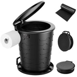 PAHTTO Portable Toilet for Adults, Retractable Porta Potty for Camping, Fishing, RV Travel, Road Trips with Toilet Paper Holder