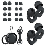 LOETRUY 2 Pairs of Earplugs for Sleeping,Reusable Hearing Protection Earplugs with 8 Pairs Ear Tips & One Connector Cord,Soft Ea