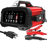 25Amp Car Battery Charger, Maintainer, 12V/24V LiFePO4 Lead Acid (AGM/Gel/SLA) Smart Trickle Charger, Engine Start Booster Mode,