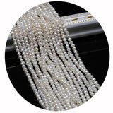 3-4mm Natural Pearl Beads Small Round Shape White Cultured Freshwater Pearl Loose Beads for Jewelry Making Necklace DIY Craft