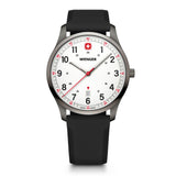Wenger City Sport Swiss Made 42 Mm, White Dial, Black Silicone Strap, Men'S Watch - 01.1441.132