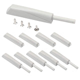 MLKING Magnetic Push Open Latches for Cabinets Drawers 10 Pack Light Grey Recessed Cabinet Doors Push to Open Cabinet Hardware K