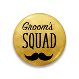 Grooms Squad Pack of 5 Badges with Safety Pin Ideal Props for Wedding, Sangeet, Bachelors, Photo Booth can be worn on clo