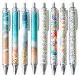 8PC Glittery Beach Pens Cute Sparkly Sea Shells Coconut Trees Sea Animals Ocean Tropical Theme Pen Party Treats Office Supplies
