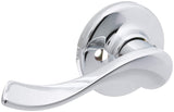 Kwikset Balboa Dummy Door Handle, Single Sided Lever for Closets, French Double Doors, and Pantry, Polished Chrome Non-Turning R