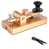 Classical Morse Mini Code Key Morse Code Paddle Key Aluminum Alloy Mini-Key Morse CW Portable Key Morse Practice Key Gold