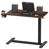 FLEXISPOT Medical Adjustable Overbed Bedside Table with Wheels Pneumatic Mobile Standing Desk Laptop Desk Rolling Computer Cart