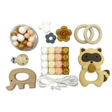 Silicone Beads Jewelry Bear Kit for DIY Necklace Bracelet Silicone Hexagon Beads Wooden Ring