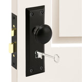 1 Pack Mortise Keyed Lock Set with Classic Knobs, Perfect for Replacing Broken Antique Door Knobsets, 2-3/8 Backset, Fits 1-3/8
