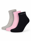 Bodycare Womens Ankle Solid Antibacterial & Super Soft Socks Pack Of 3 Navy, Pink & Grey