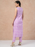 Gosriki Women'S Cotton Blend Straight Printed Kurta With Pant (Kkt Purple-Gs_M_Purple_Medium),Purple,,B0CVGXHLFW