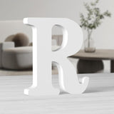 AOCEAN 10 Inch White Big Wood Letters Unfinished Wooden Letters for Wall Decorative Standing Letters Slices Sign Board Decoratio