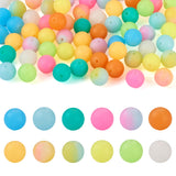 Boutigem 72Pcs 12mm Luminous Round Silicone Beads for Keychain Making, Glow in The Dark Round Ball Beads Colorful Rubber Bubbleg