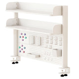 jvsufuik Clamp On Desk Organizer Shelf,Desk Extender Pegboard,White,23.6in
