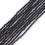 GEM-Inside AAA Grade Natural 2mm Faceted Black Spinel Round Gemstone Spacer Small Beads for Jewelry Making 15''