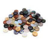 40 Pcs Healing Loose Beads Coin Shape Natural Necklace Stone Pendants Crystal Charms for Jewelry Making DIY Craft
