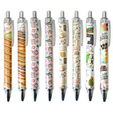 8PC Book Club Pens Cute Vintage Artsy Stationery Aesthetic Journal Writing Pen Bookish Theme Decor Library Supplies Accessories