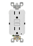 Leviton Self-Test SmartlockPro Slim GFCI Non-Tamper-Resistant Receptacle with LED Indicator, 15-Amp, 3-Pack, GFNT1-3W, White