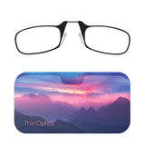 ThinOptics Universal Pod Case + Rectangular Reading Glasses, Alpine Horizon, 44mm + 1.5
