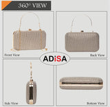 Adisa Textured Formal Party Clutch With Gold Chain For Women And Girls (Cl104-Anti),Antique,,B0CS3QKDKG
