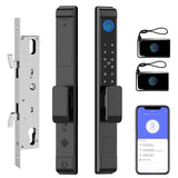 Slim Sliding Glass Door Lock 2885 Latch eLinkSmart Waterproof Keyless Mortise Smart Lock with Hook for Door Thickness 22~110mm,