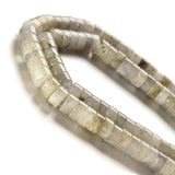 Tashidelek 1 Strand Natural Stone 3*6MM Gemstone Tube Rondell Spacer Loose Stone Beads (105-110PCS) Labradorite