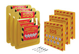 Oshawork Yellow Safety Inc., 3-Pack, MSDS SDS Binder Wall Station - 2025 Requirements Heavy Duty 3 Inch, 3 Ring Safety Data Shee