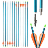 SHARROW 31'' Aluminum Arrows Spine 500 Hunting Targeting Arrow Practice Archery for Compound Bow Recurve Bow
