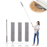 Retractable Gap Dust Cleaner with 3 Reusable Microfiber Dusting Cloths, Under Appliance/Refrigerator/Furniture Cleaning Tool wit