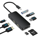 USB C Docking Station Dual Monitor for Dell/HP/Mac Laptop, Dual HDMI Adapter for 2 Monitors, HDMI Splitter for Dual Monitors Ext