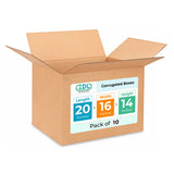 Large Shipping & Moving Boxes 20x16x14 inches (10-Pack) - Extra Strength 200 lb vs Regular - Corrugated Moving Boxes for USPS/UP