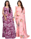 Satrani Womens Pure Georgette Saree (2024S566N_3112S2151N_Mauve Purple | Pink)