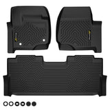G-PLUS TPE Floor Mats Cargo Liners,Compatible with Ford F250 F350 F450 F550 Super Duty Crew Cab (4 Full Size Doors) 2017-2024,Bl