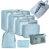 Zoomella 8Pcs/Set Packing Cubes For Travel Clothes Sorting For Home Camping Family Light Blue|Storage Bags|Home & Garden